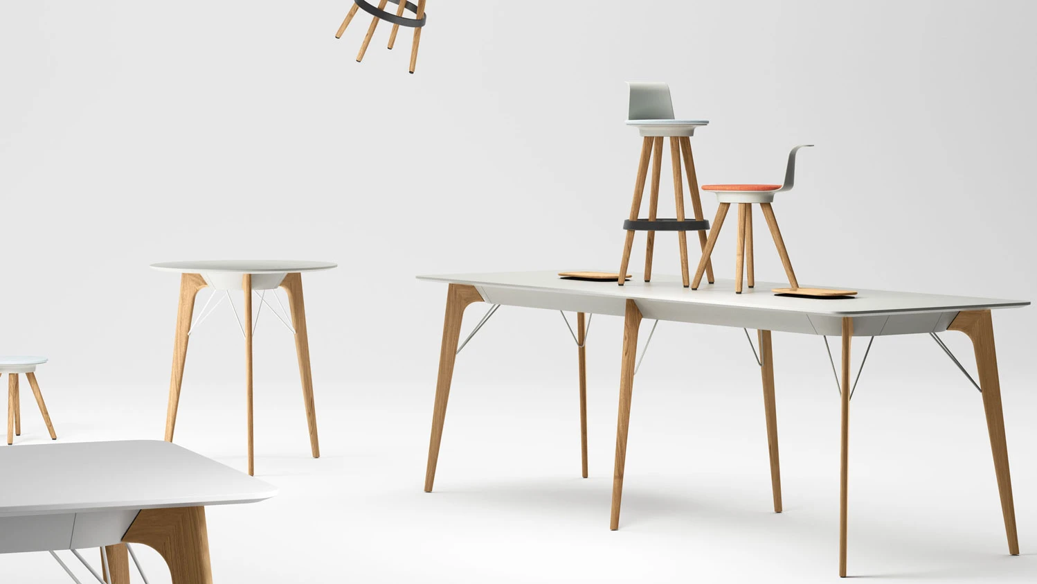 timba-table-high, Hauteur debout Table de séminaire, meubles de bureau Bene, Image 5